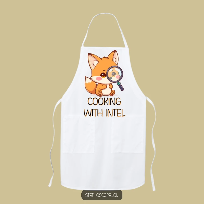 Funny Fox Magnifier Apron: Culinary Curiosity and Perfect Funny Gift