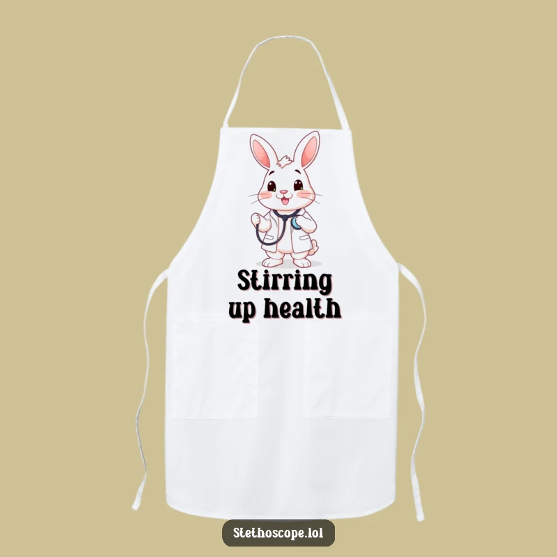 Funny Rabbit Doctor Stethoscope Apron - Chef's Medical Humor Gift