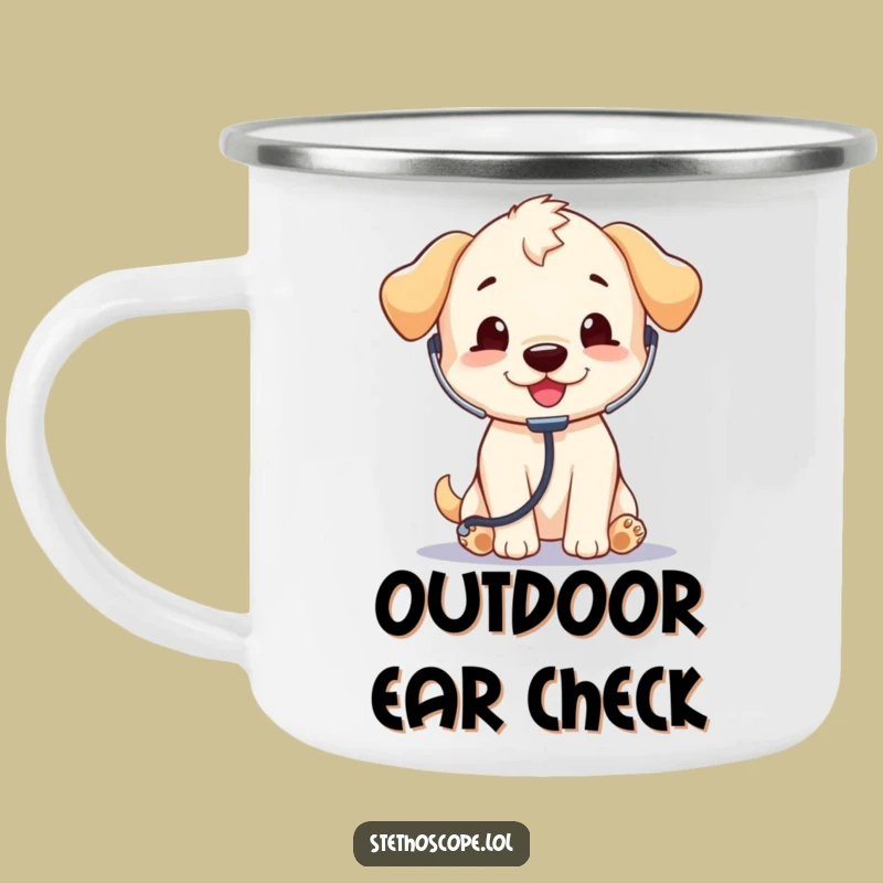 Funny Puppy Doctor Camping Mug: Adventure Buddy with a Stethoscope
