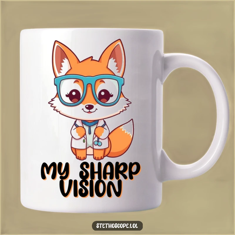 Funny Fox Doctor Glasses Mug - Whimsical Medical Humor Gift