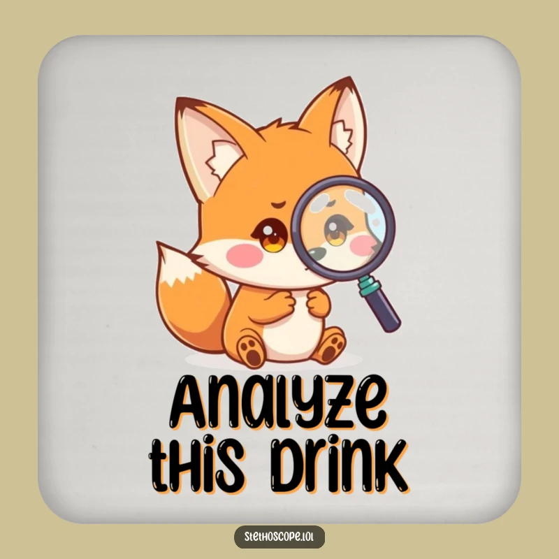 Funny Fox Magnifier Coaster: Protect Surfaces with Curiosity and Perfect Funny Gift
