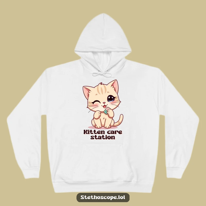 Cozy Funny Kitten Doctor Hoodie: Warm and Cuddly Gift