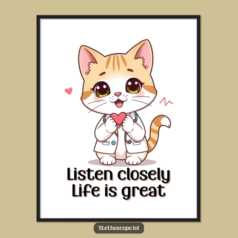 Free Printable Cat Doctor Wall Art - Humorous Downloadable Decor for a Whimsical Touch