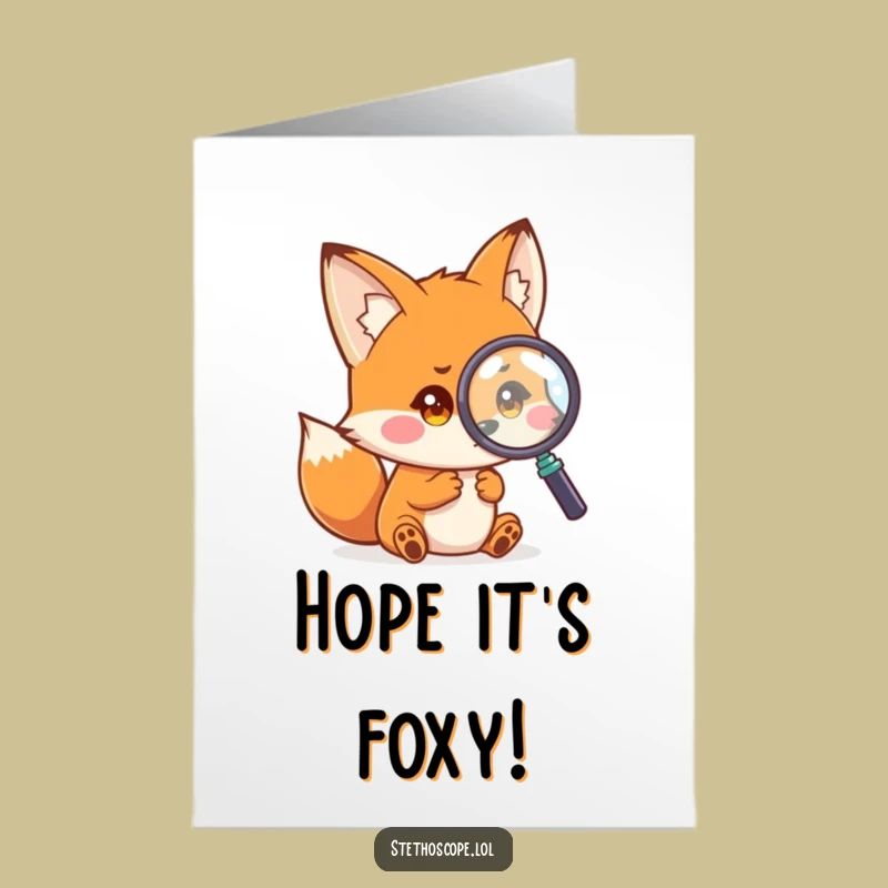 Free Printable Curious Fox Birthday Card: Playful Detective Birthday Gift
