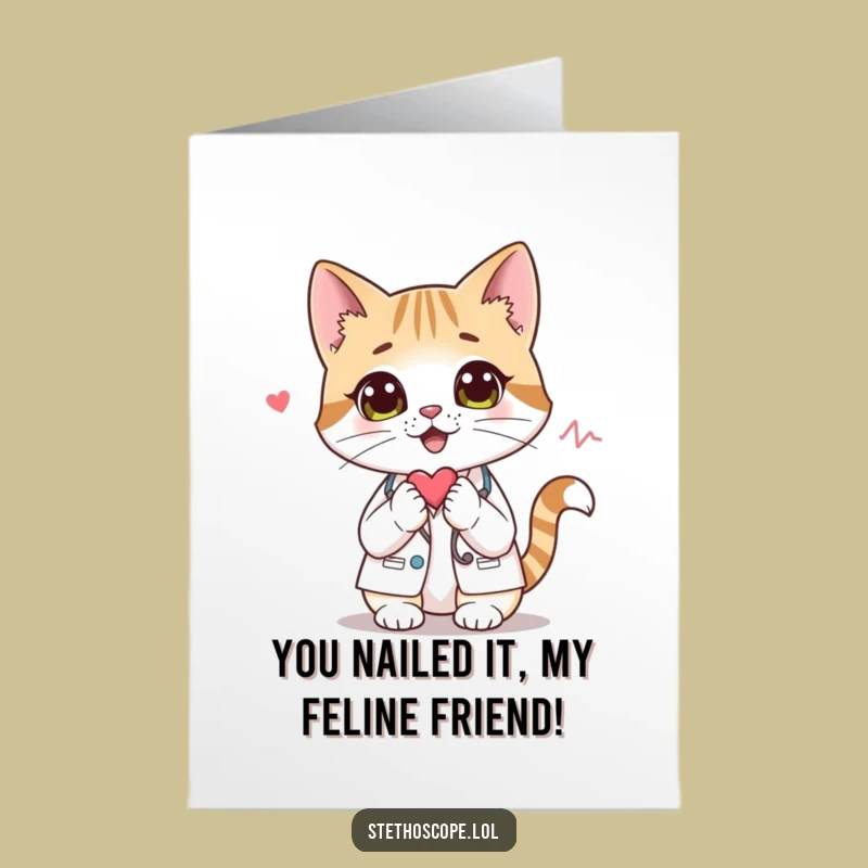 Free Printable Cat Doctor Congrats Card - Hilarious Downloadable DIY Gift for Success