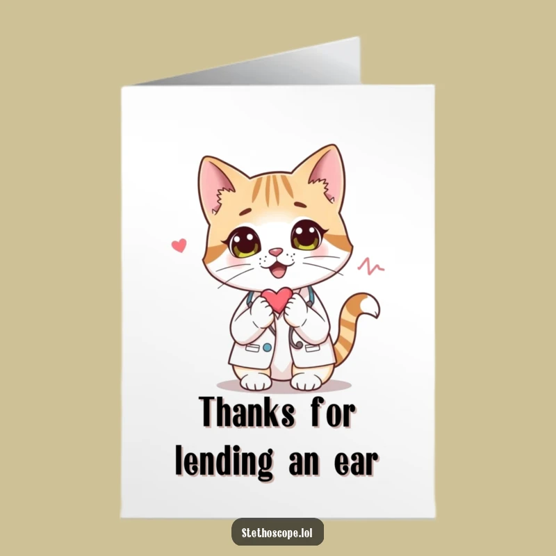 Free Printable Cat Doctor Thank You Card - Humorous Downloadable DIY Gift for Gratitude
