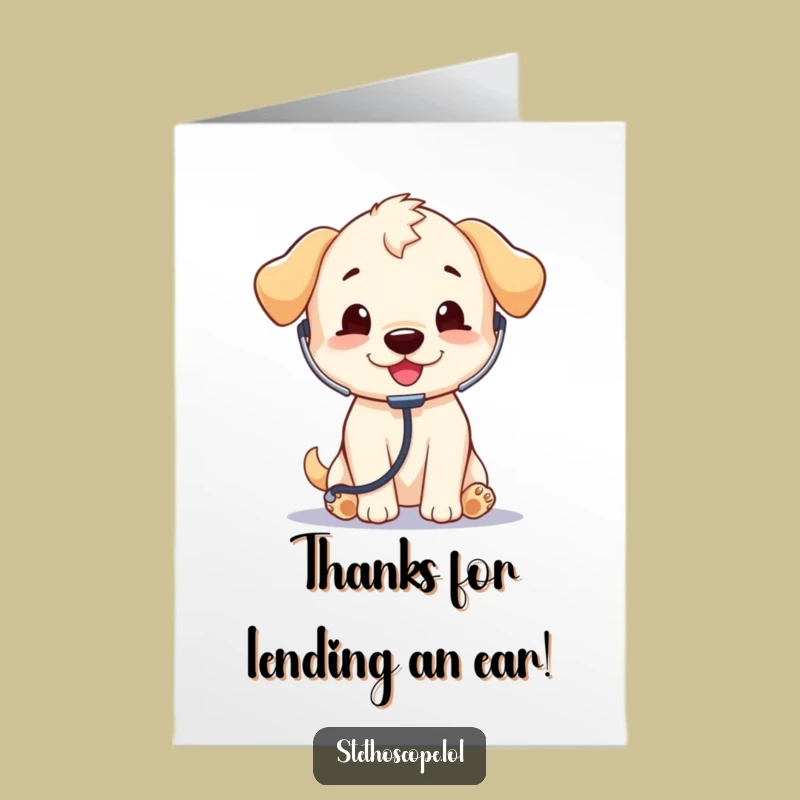 Free Printable Thank You Card: Funny Puppy Doctor, Heartfelt Thanks Greeting
