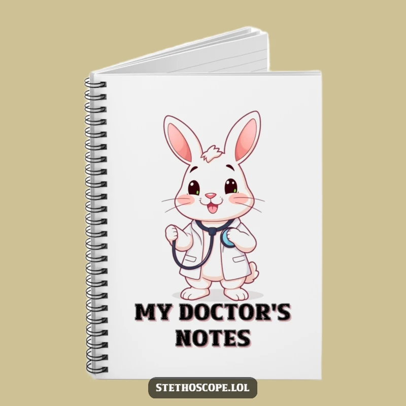 Funny Rabbit Doctor Stethoscope Notebook - Journal for Healers