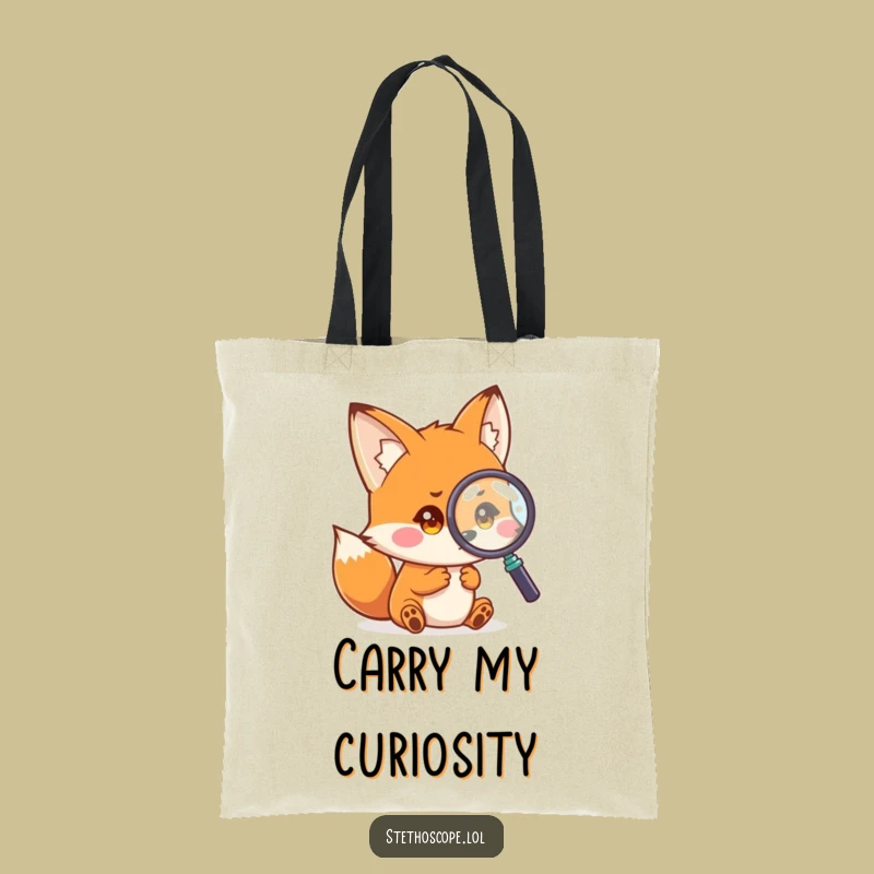 Funny Fox Magnifier Tote Bag: Carry Your Discoveries and Perfect Funny Gift